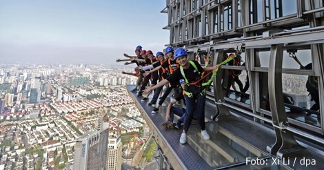 Shanghai: Spazierengehen ohne Geländer in 340 Metern Höhe
